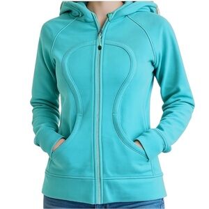 Lululemon Scuba Hoodie Size 2 Blue Teal Classic Full Zip